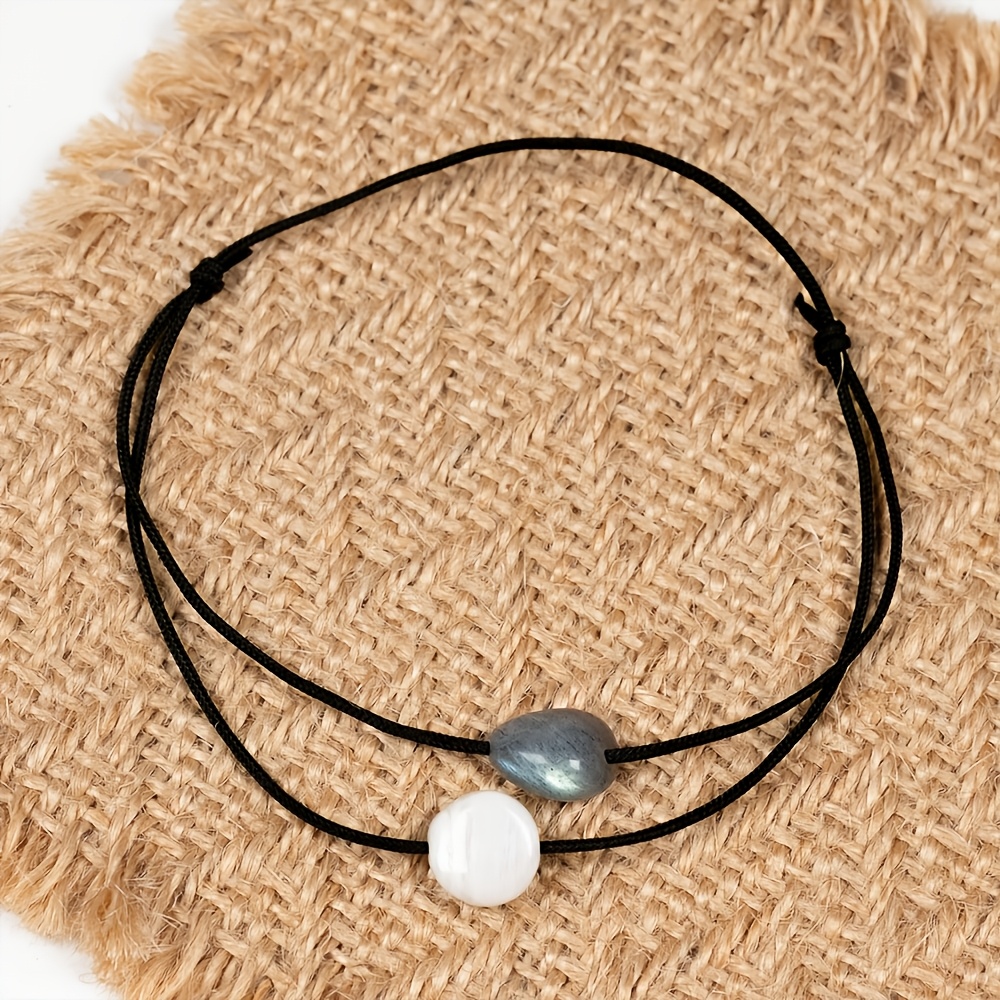 Women's Natural Stone Double Layer Bracelet, Boho Crystal Jewelry